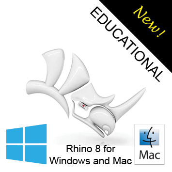 Rhino 8 Educational Single User [R80-E] for Windows or Mac