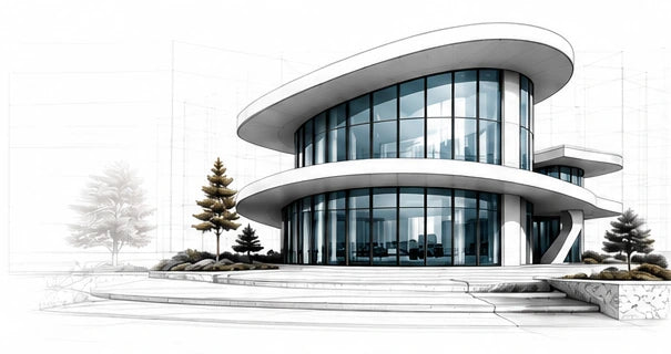 Contemporary building designed with Rhino